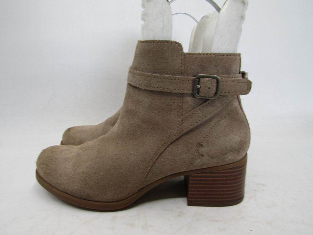 Koolaburra by UGG Womens Sz 8 M Brown Suede Zip Buckle Heeled Ankle Boots Bootie